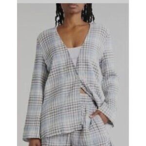 Melrose And Market Size Small Plaid Lined Blue White Rayon NWT Blazer Nordstrom